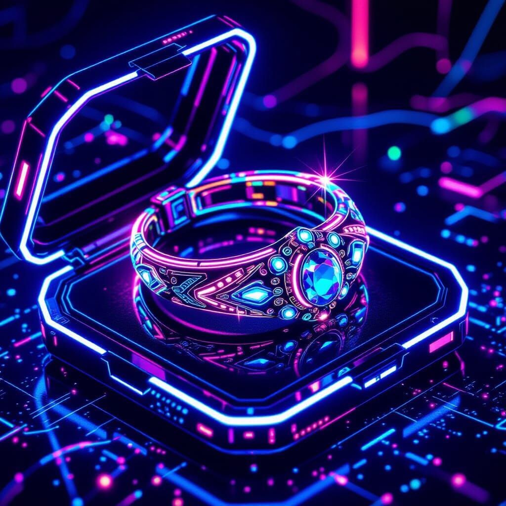 Glittering Neon Jewellery in Futuristic Style