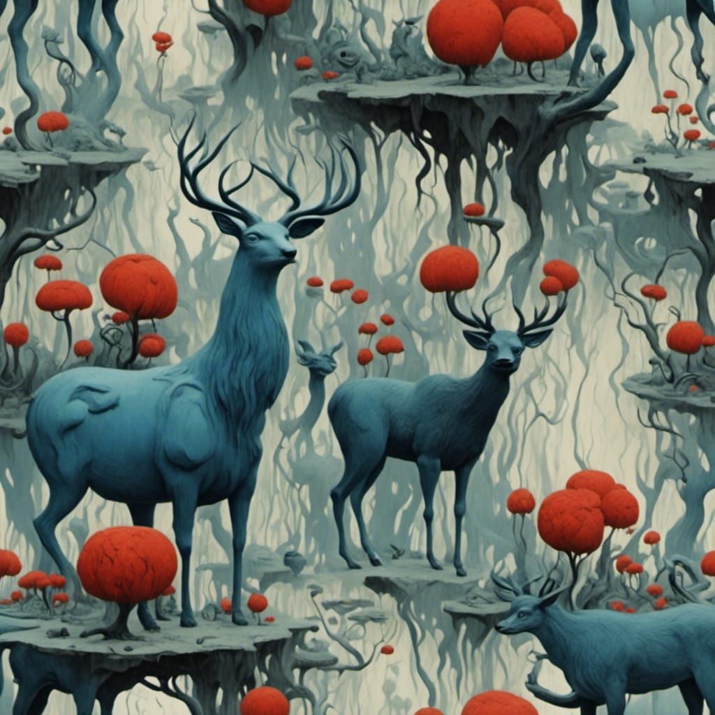 Whimsical Woodcut with French Artistic Style