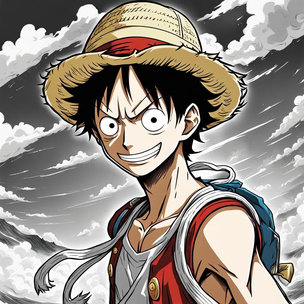 Monkey D. Luffy in Anime Key Visual Style