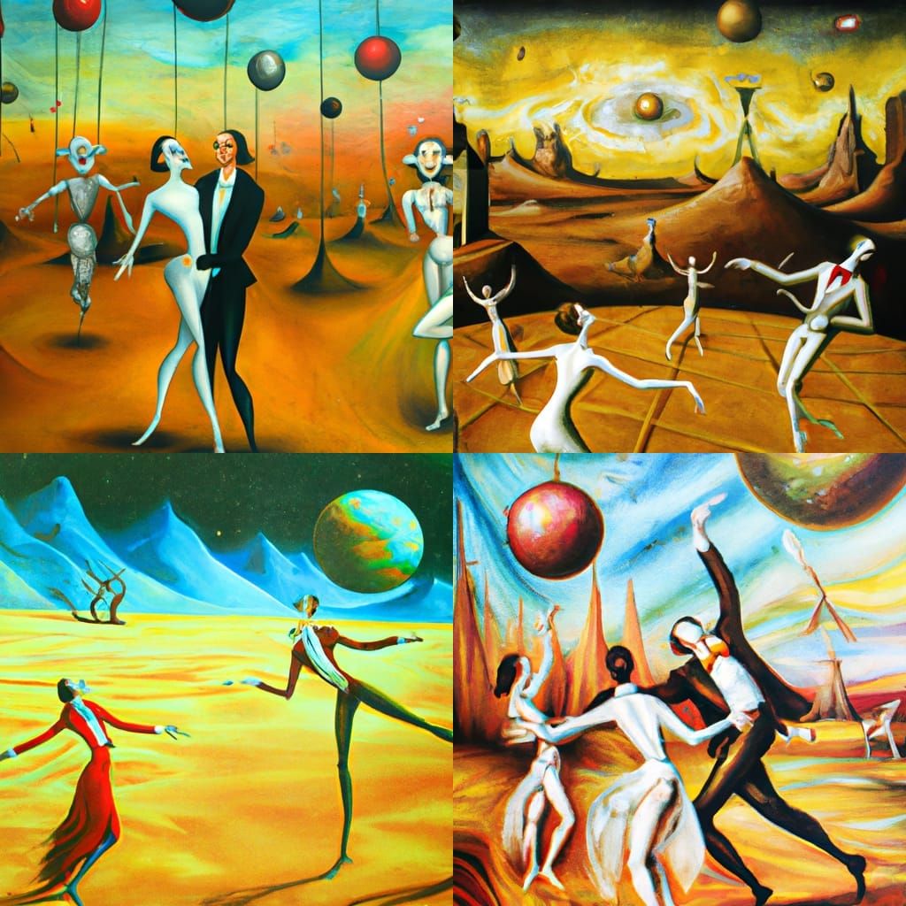 Surreal Martian Ballroom Dance in Dali Style