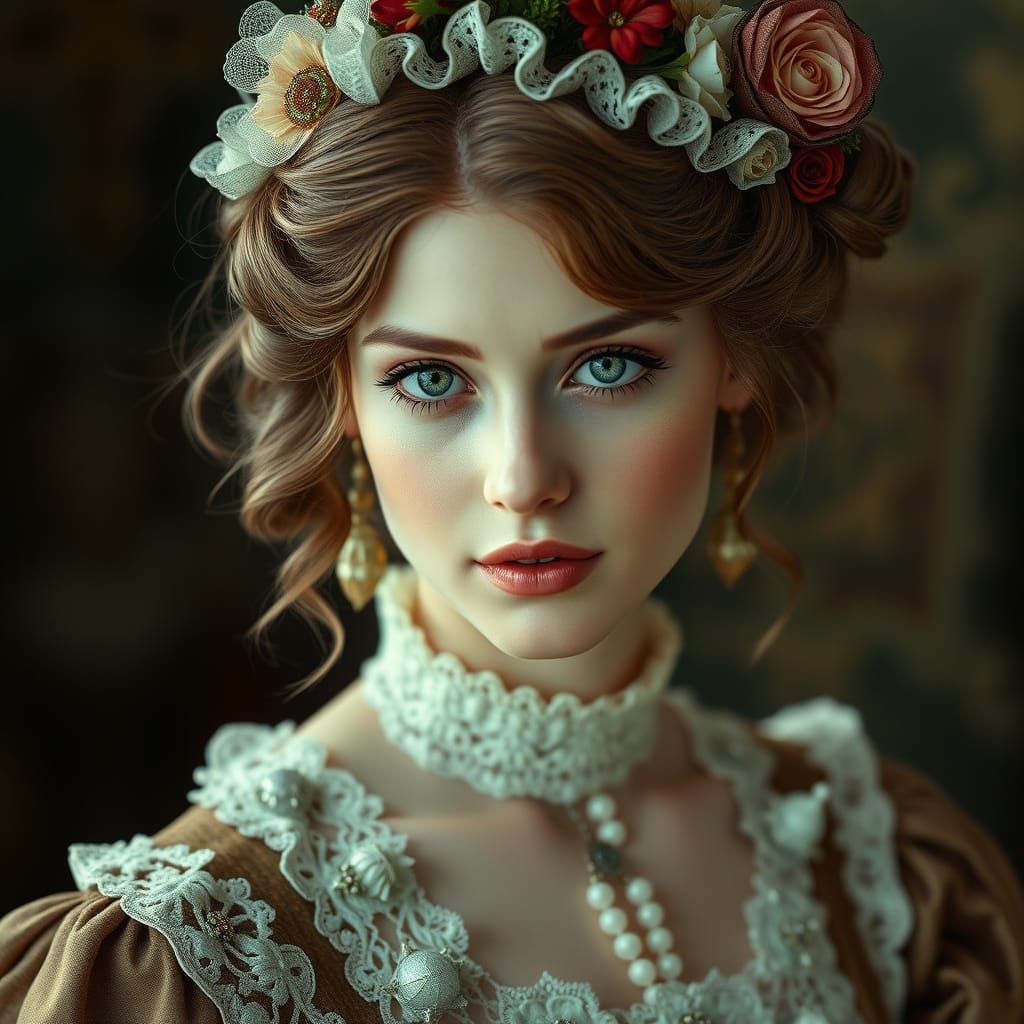 Victorian Era Beauty Portrait, Ultra Detailed