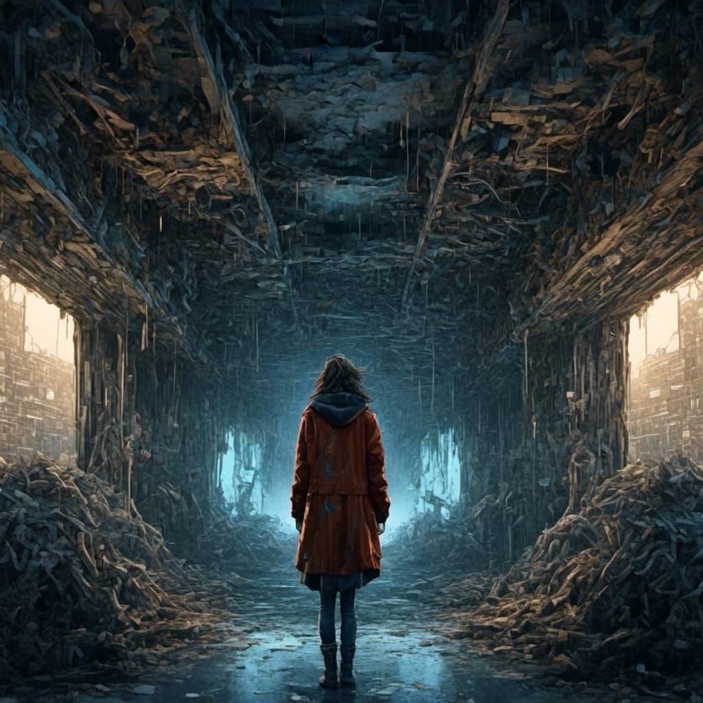 Glitch TARDIS Graffiti Splash Art in Murraypunk Style