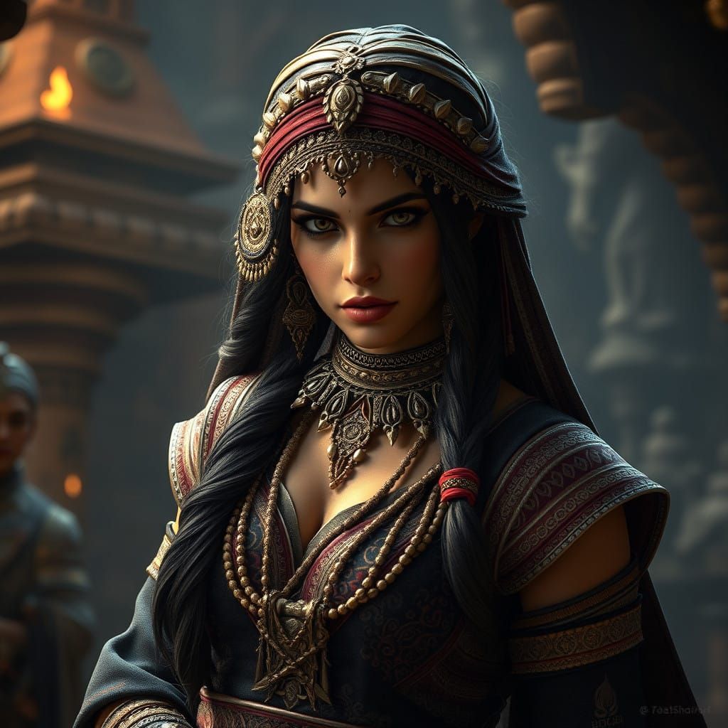 Mystical Princess in Ancient Persian Attire