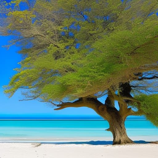 Puppies Playing on a Surreal Beach, Detailed Matte Painting