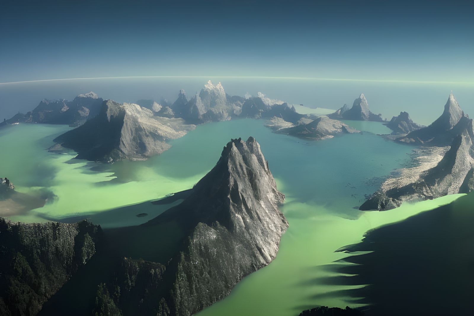 Magical Nests Fly Over Dreamy Lagoon in 8k