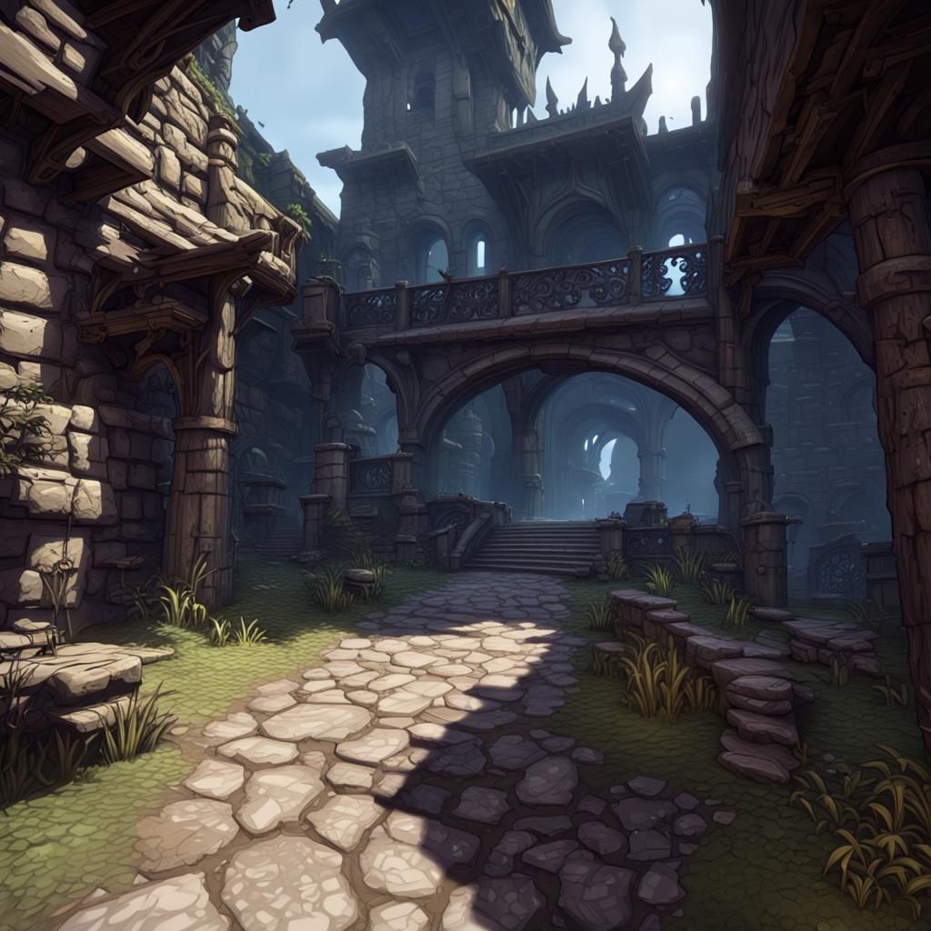 Fantasy Action-Adventure RPG Game Scene