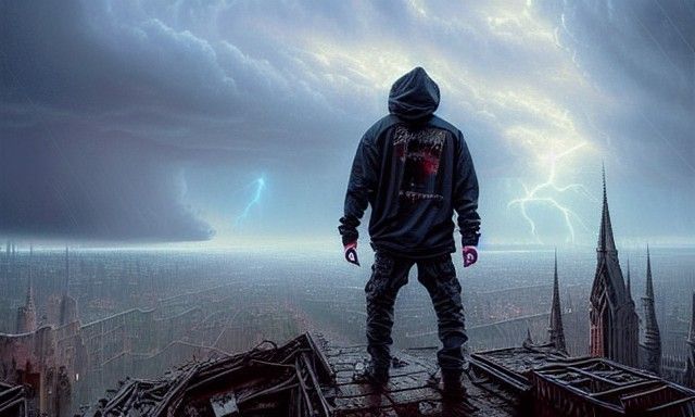 Eminem as Robot Rap God in Hyperrealism Style