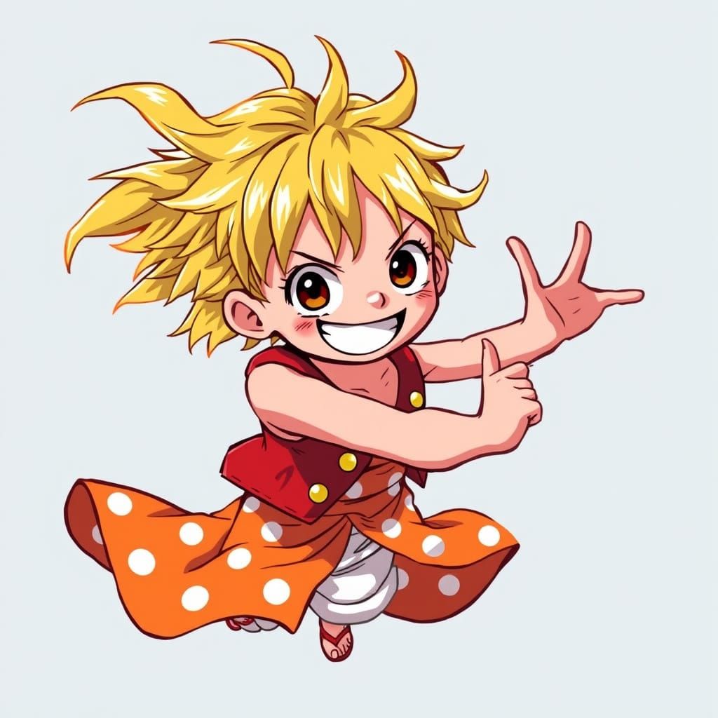 Anime-Inspired Girl in Dynamic Pose