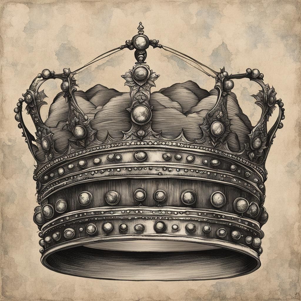 Simple Golden Crown Digital Rendering