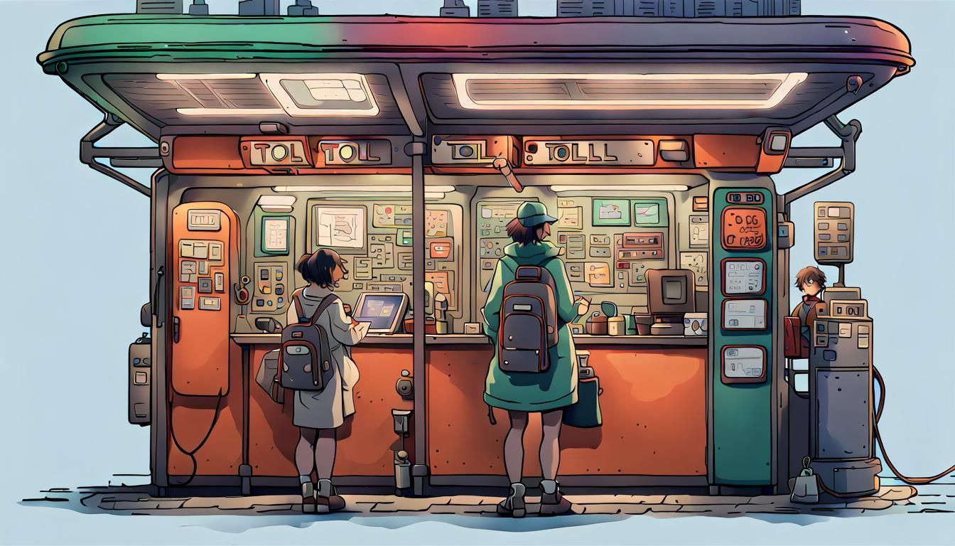 Dystopian City Transit Queen in Studio Ghibli Style