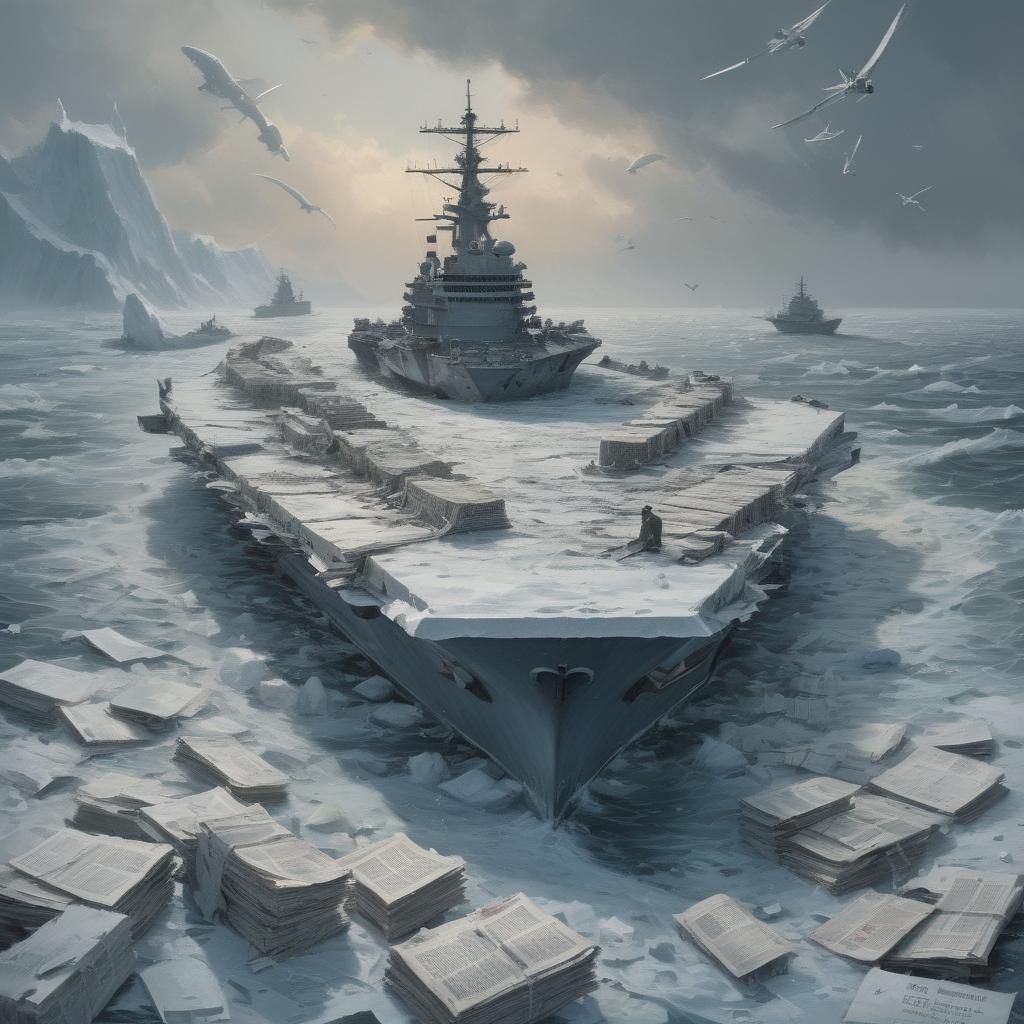 Icecraft Carrier in Chilling Nautical Scene