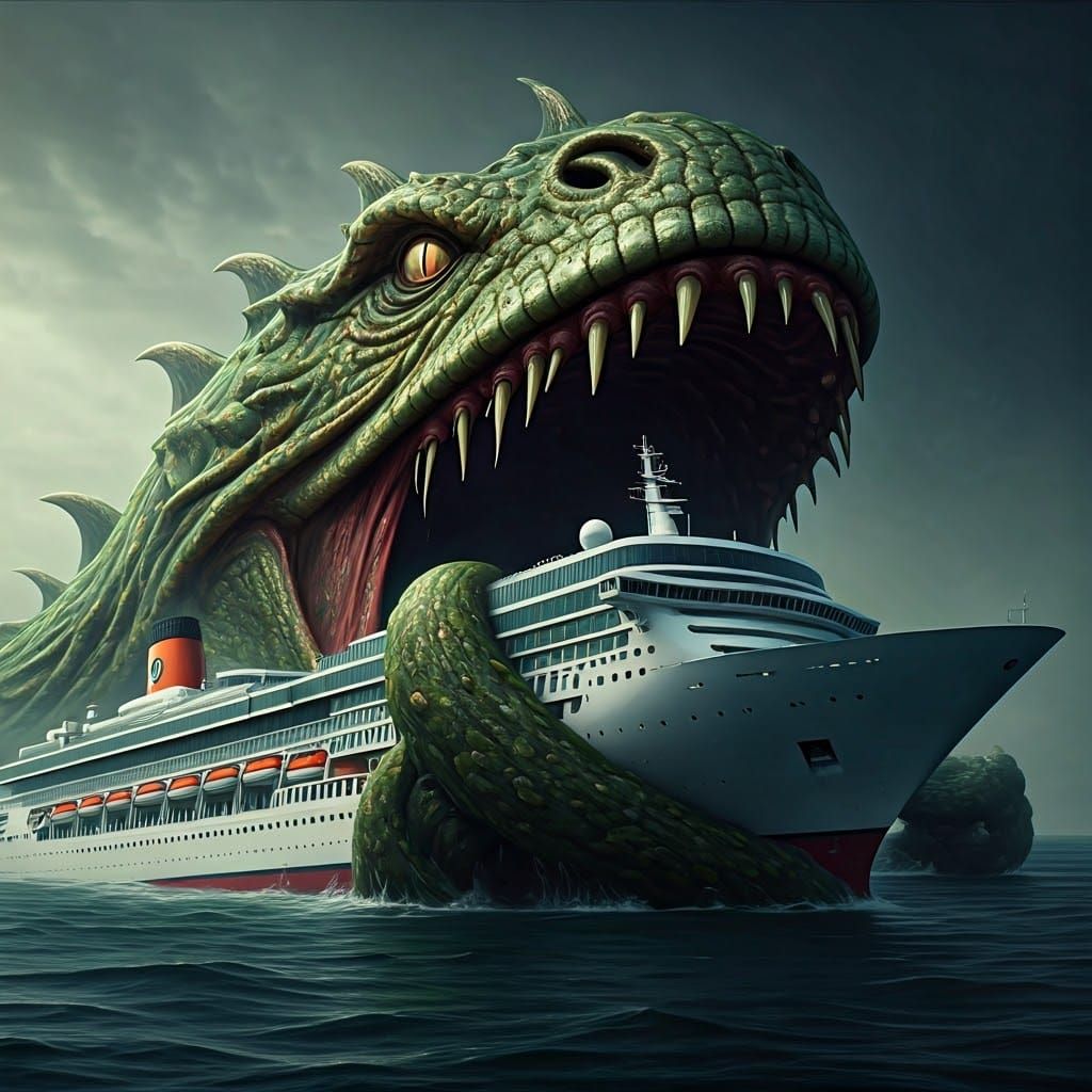 Gargantuan Lovecraftian Sea Monster Devours Cruise Ship in C...