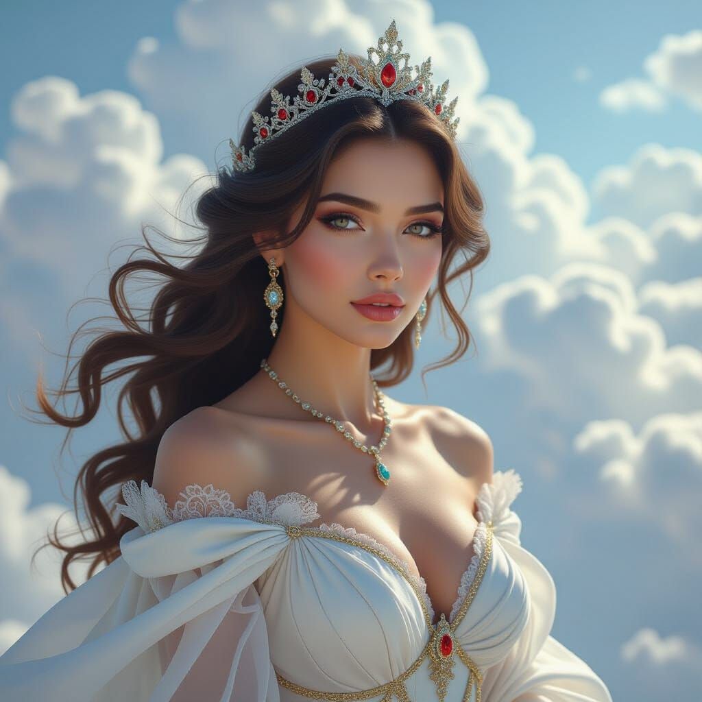 Regal Queen of the Skies Portrait in Realism Style
