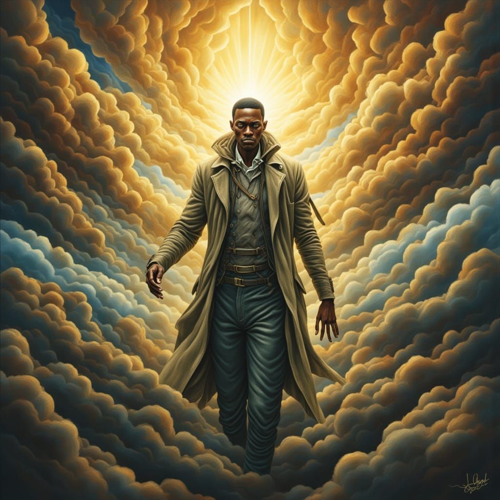 Mystical Afterlife Landscape in Cosmic, Surreal Style