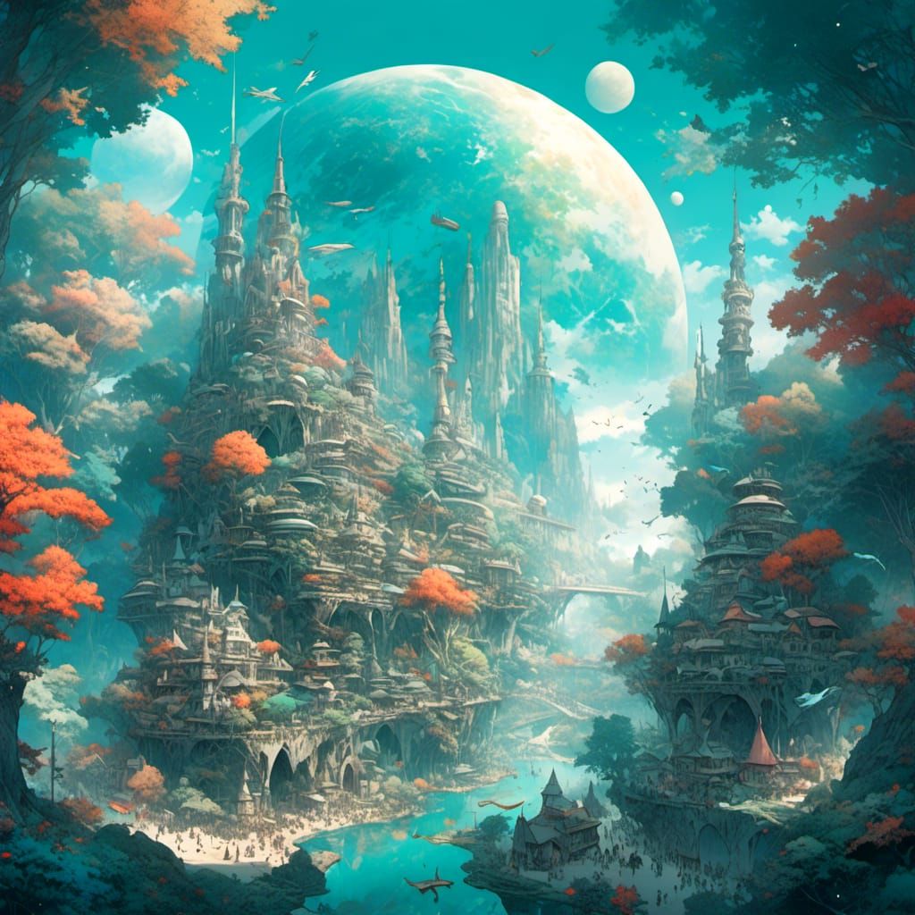 Harmonic Alien City Shaped by the Galaxy