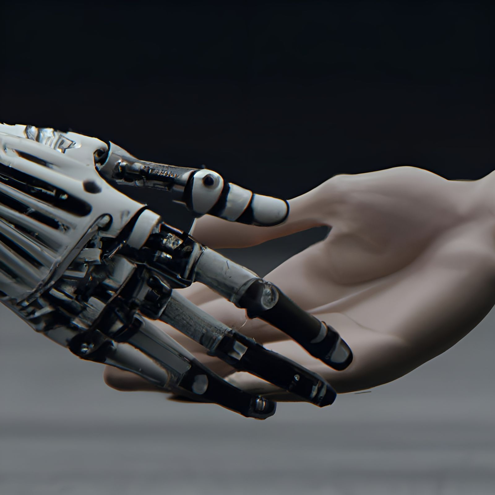 Cyborg Handshake: Detailed Painting in Cyberpunk Style