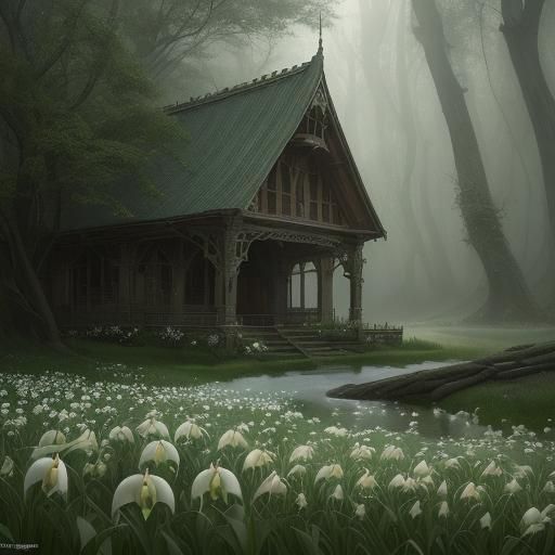 Dreamy Lilies of the Valley in a Forest