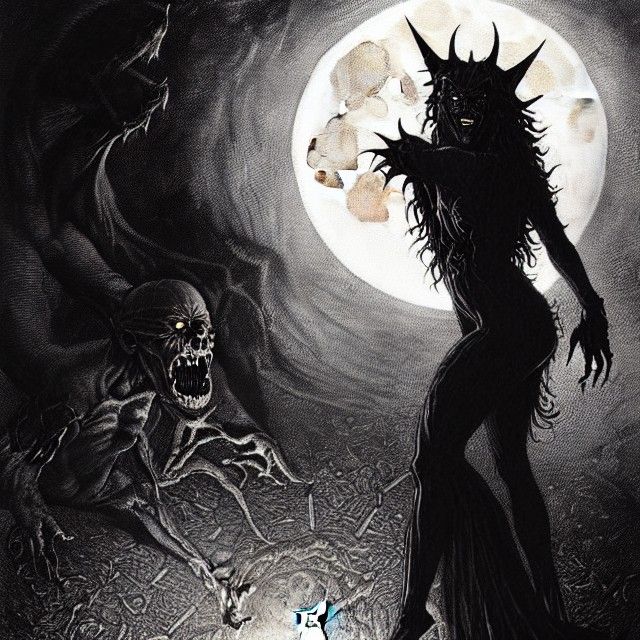 Werewolf Transformation Silhouetted by Moon, Horror Fantasy ...