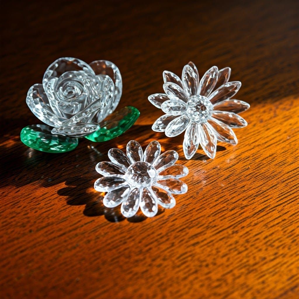 Crystal Flowers in Art Nouveau Style