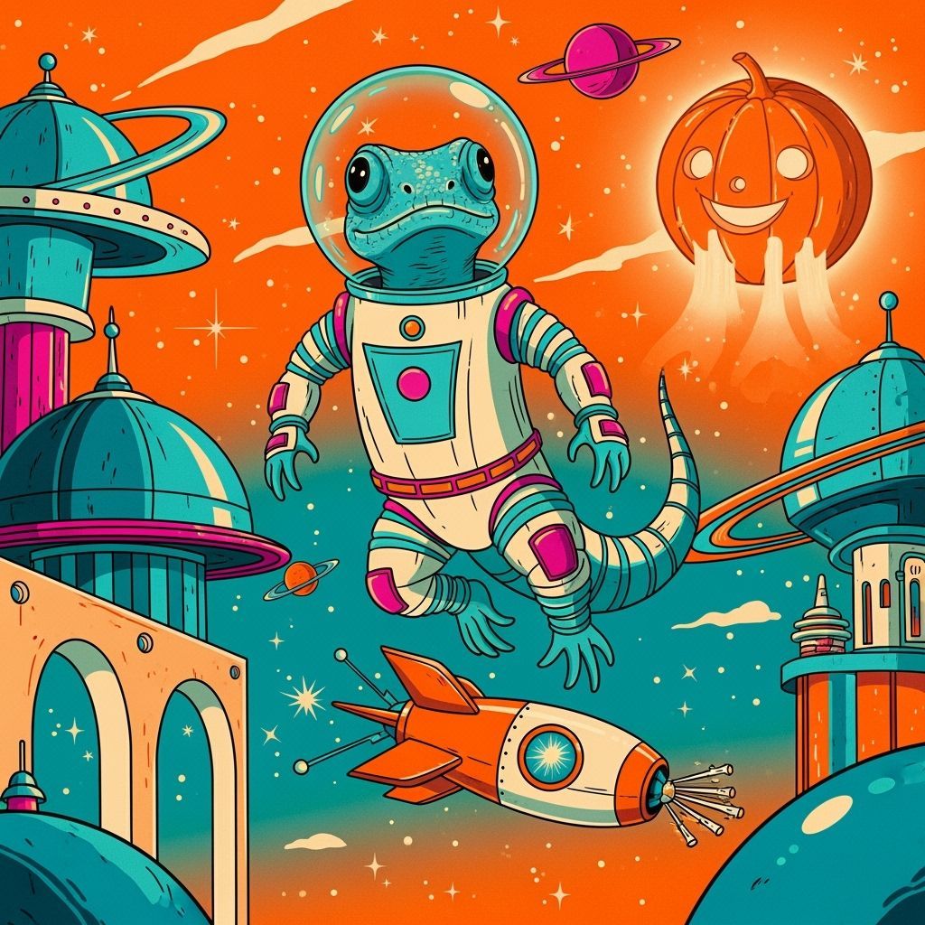 Space Lizard and the Pumpkin Moon
