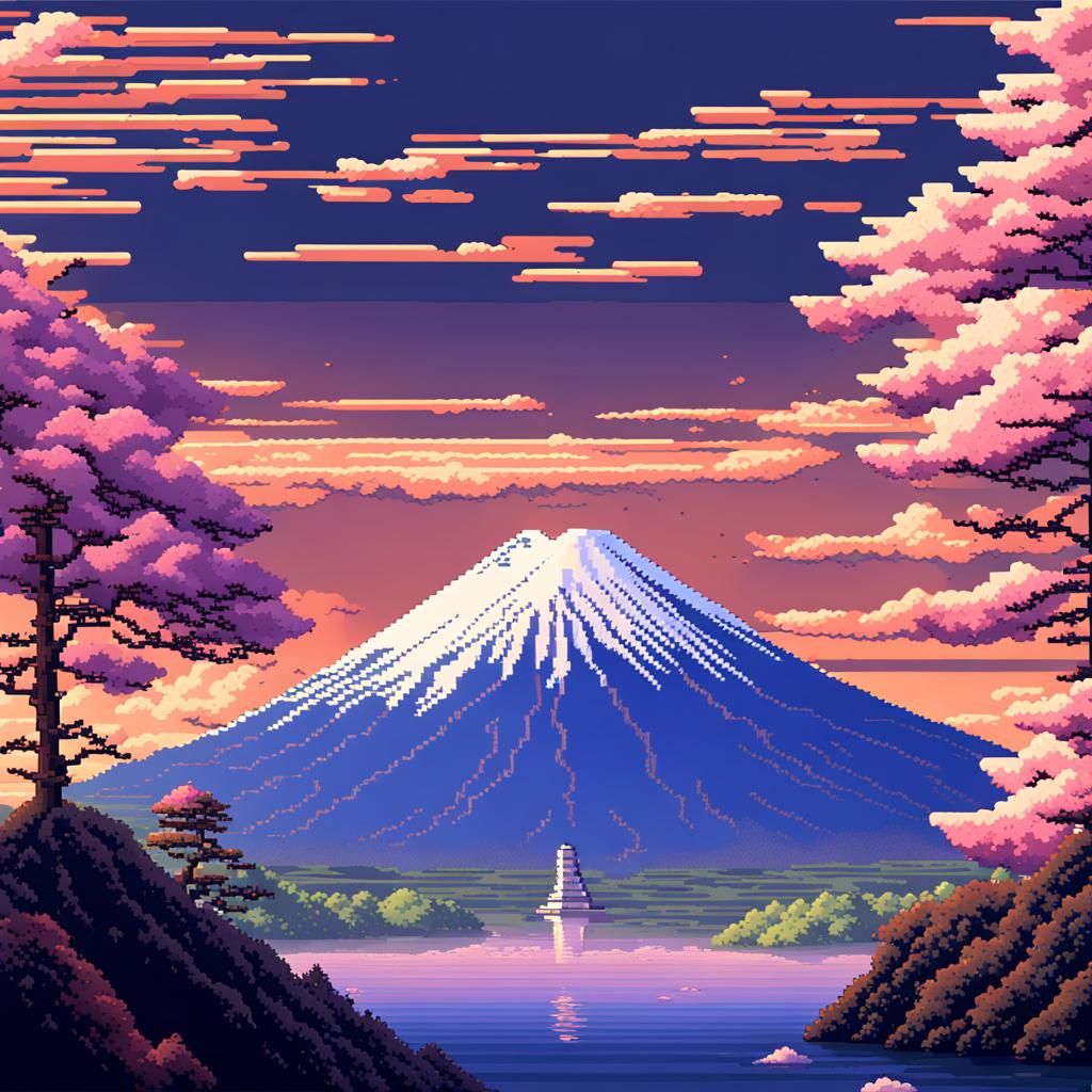 8-Bit Pixel Art: Epic Mount Fuji