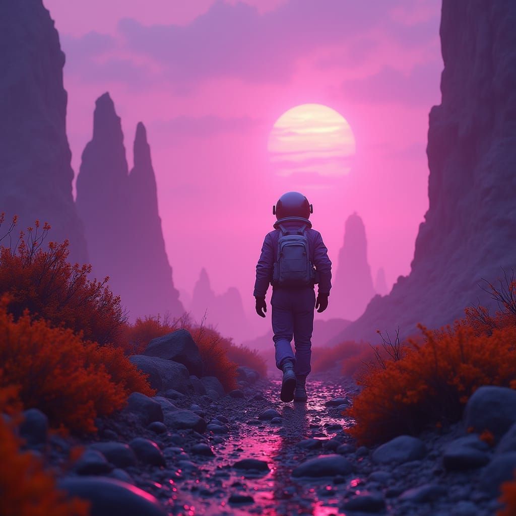 Epic Space Explorer in a Vibrant Alien World