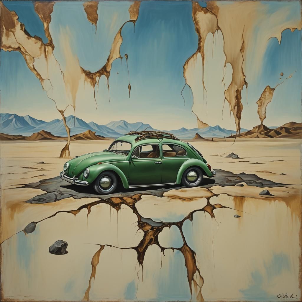 1960 VW-beetle, Salvador Dali style