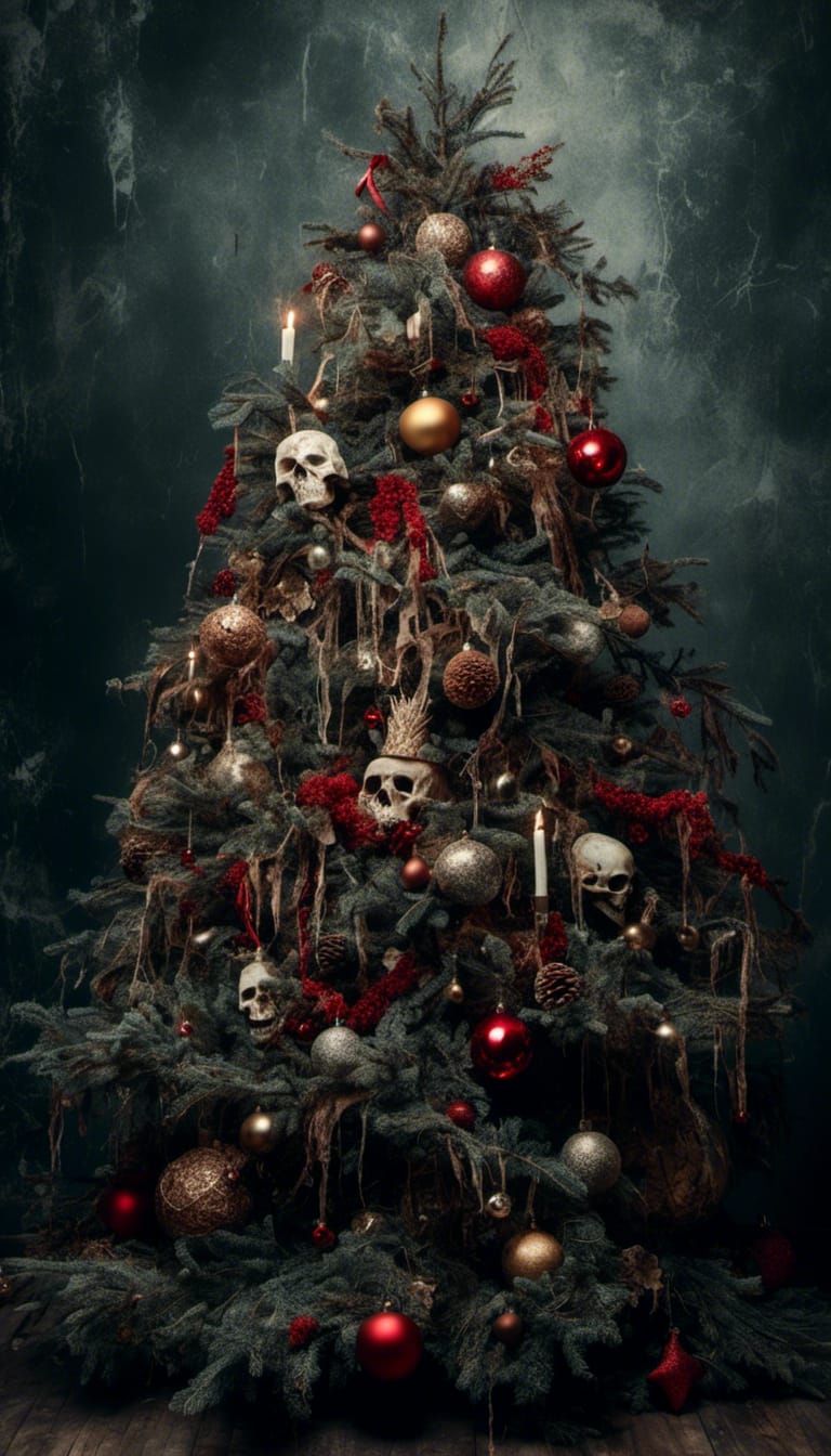 Macabre Christmas Tree Decorated with Human Remains