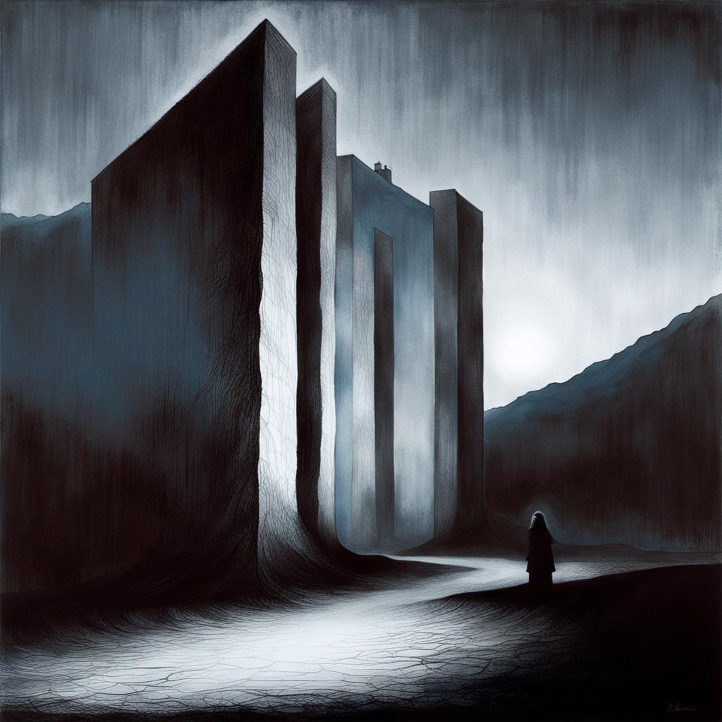 Ethereal Horror Portrait in Dark Surrealist Style