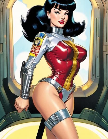 Retro Space Girl in Dave Stevens Style