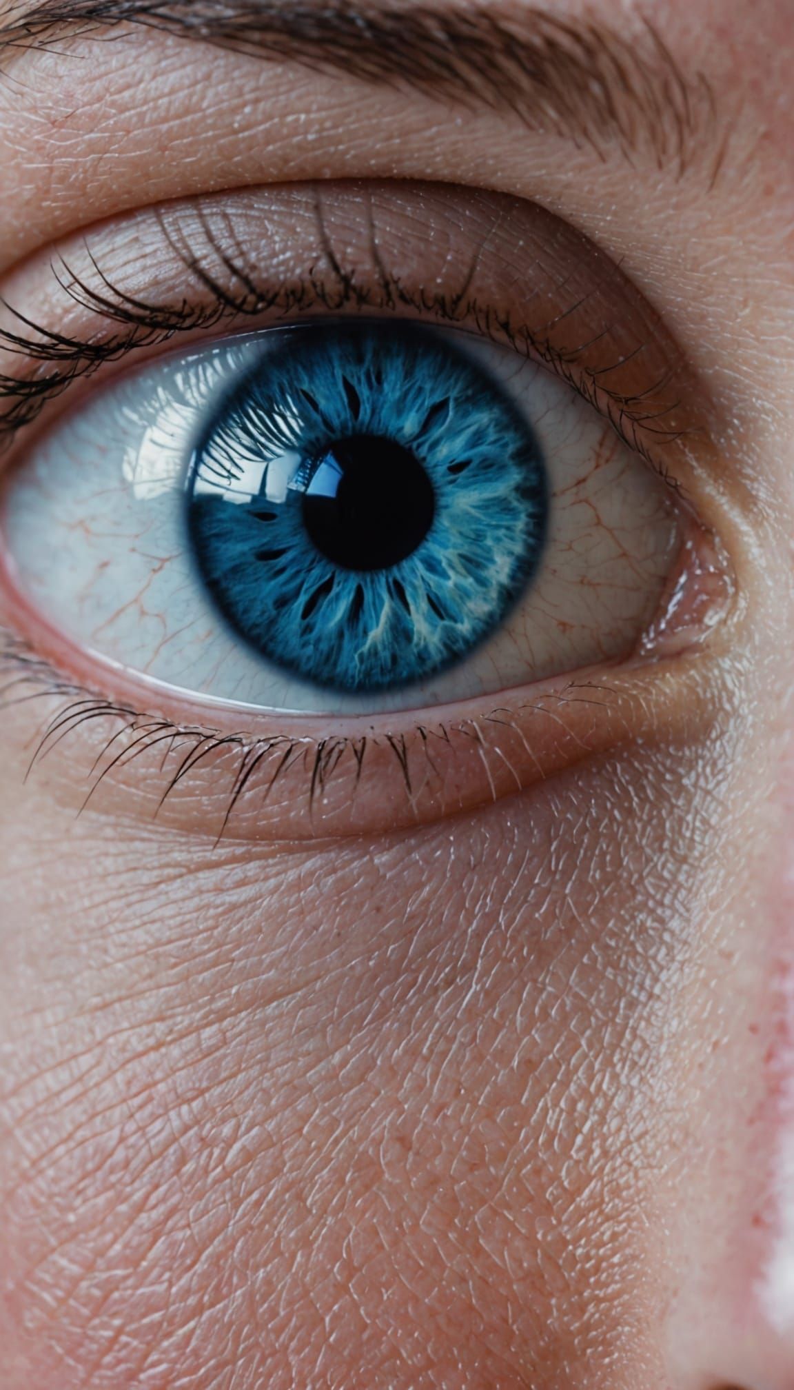Extreme Close-up of a Bloodshot Blue Eye