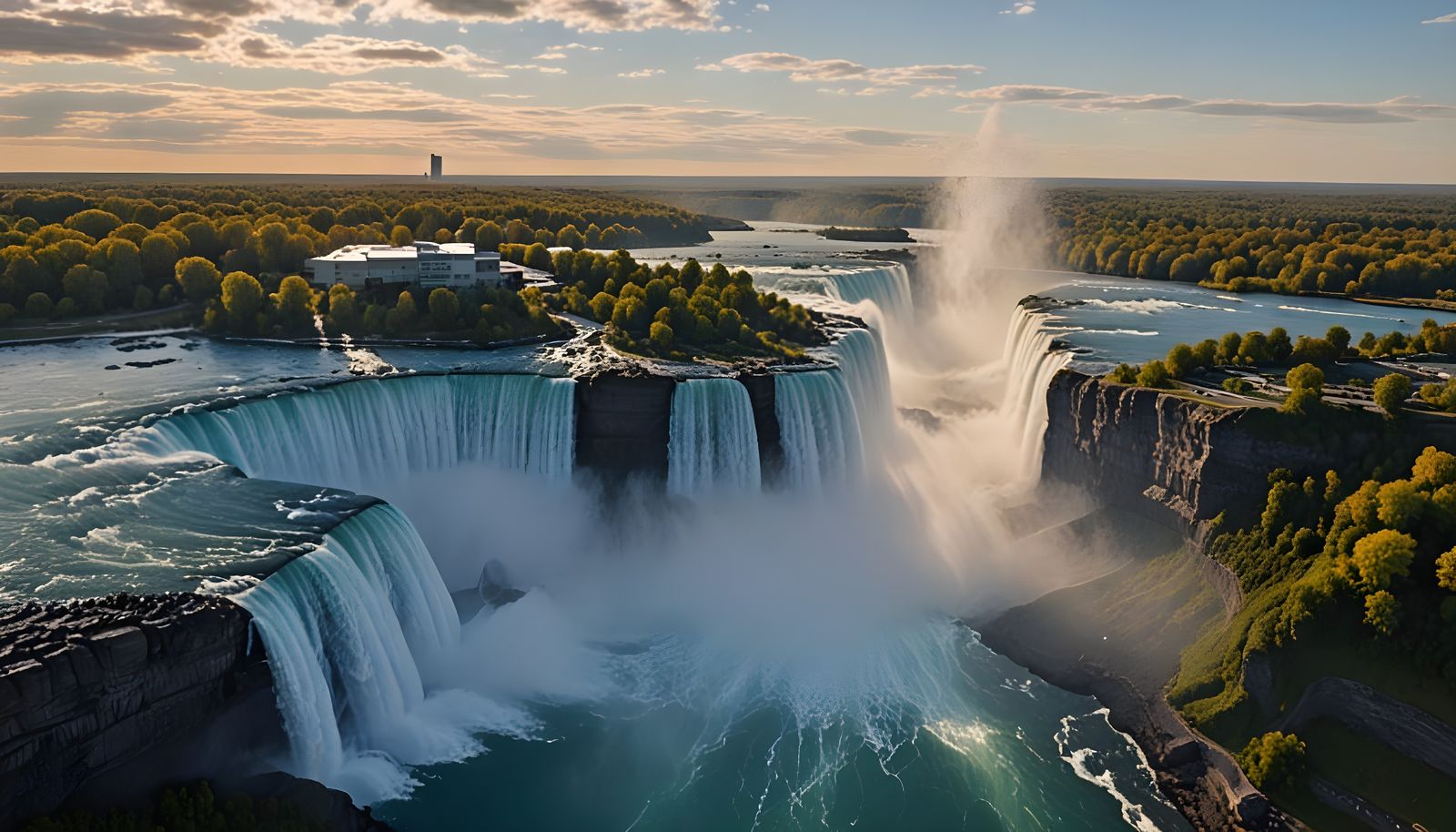 Niagara Falls Aerial Drone Photography in Golden Hour