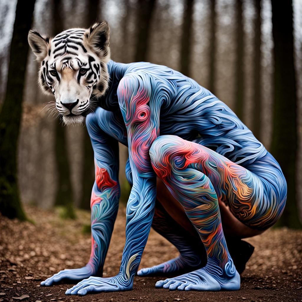 Surreal Body Painting Animal Illusion