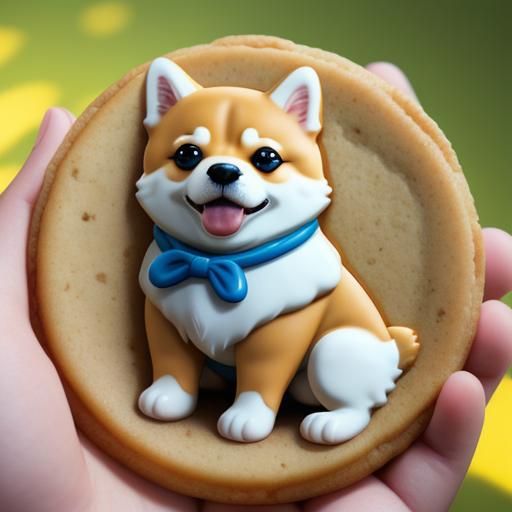 Hyperrealistic Doge Cookie Splash Art