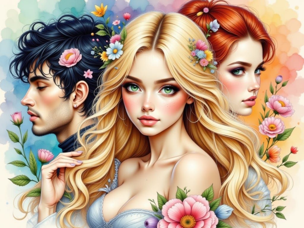 Diverse Love: A Couple with a Rainbow