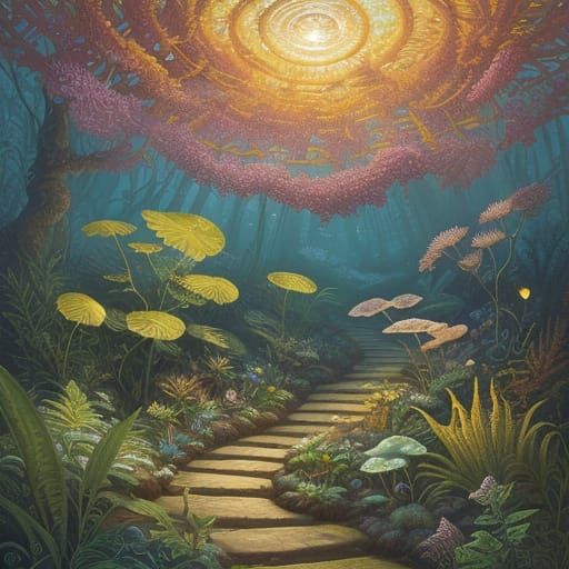 Fractals in Delicate Lilac Snail Shell