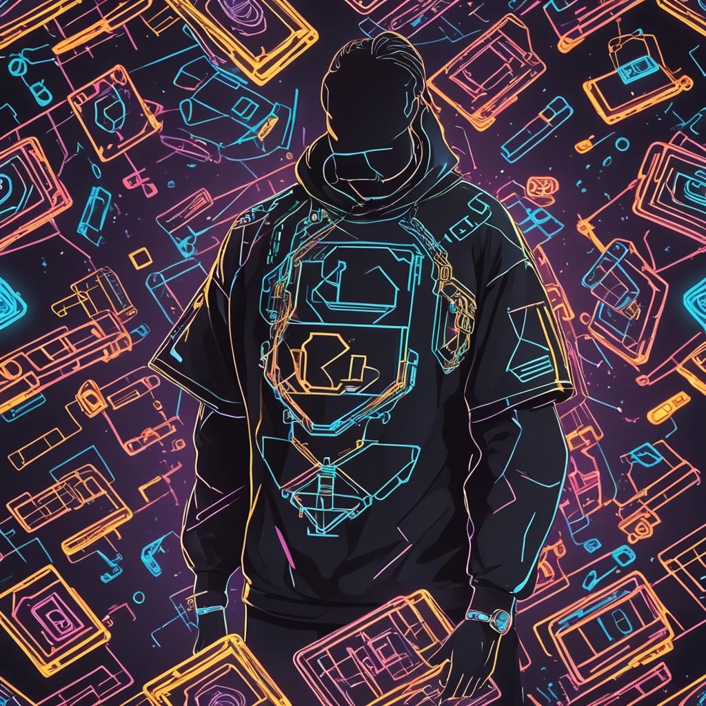 Futuristic Cryptocurrency Coin in Synthwave Style