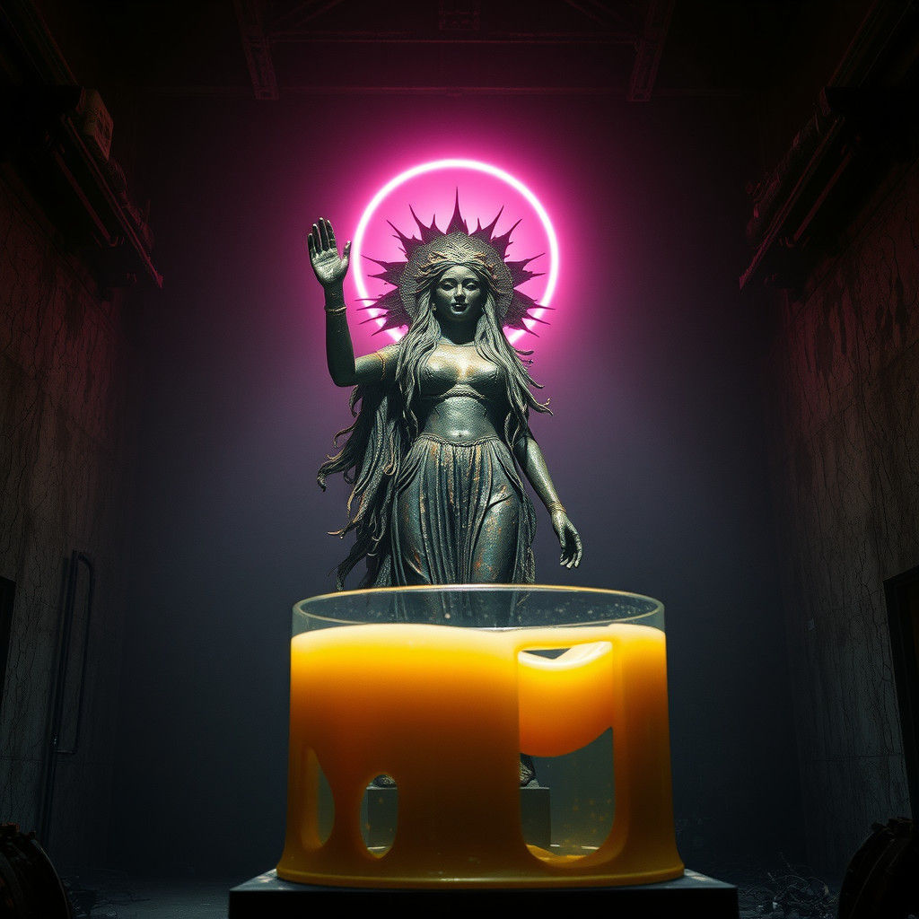 Eerie Goddess Shrine in Abandoned Factory