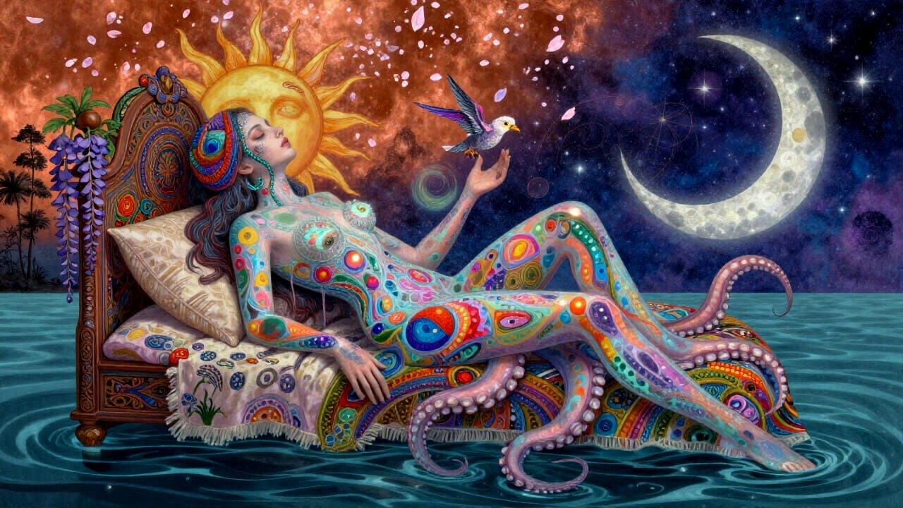 Mystical Octopus in Trance: Astral Projection Vision