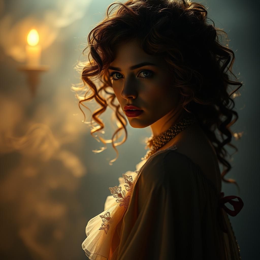 Hyperfeminine Woman in Atmospheric Light, Photorealistic Sty...