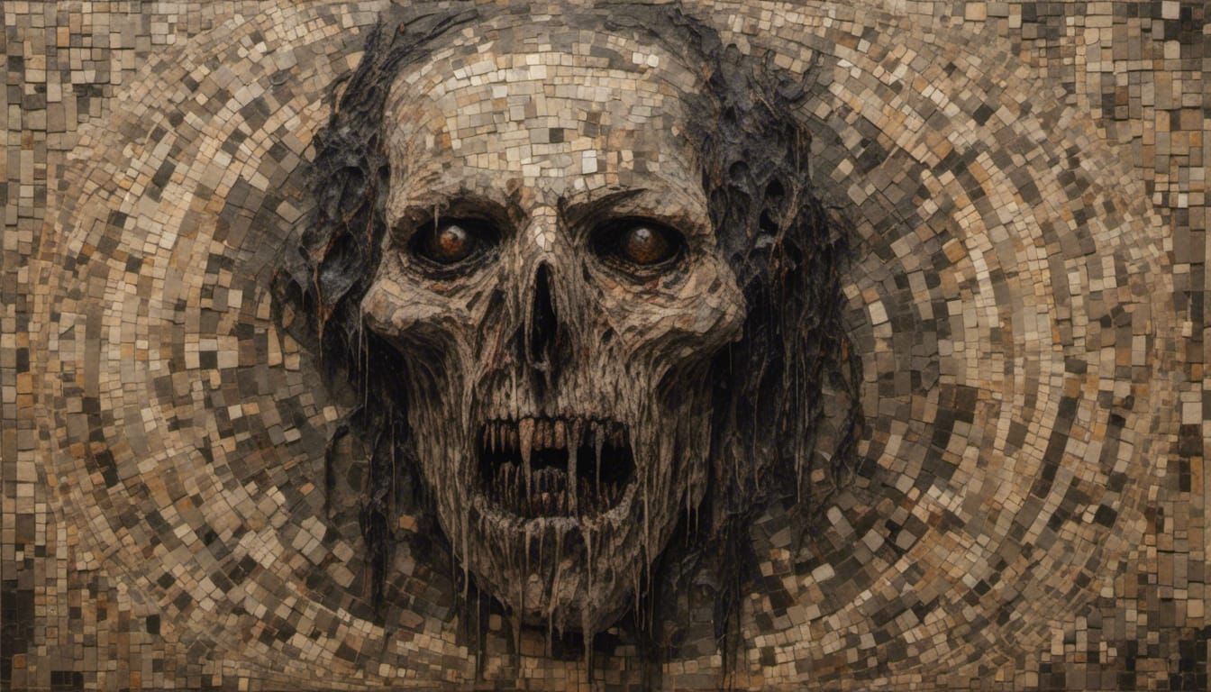 Demonic Mosaic Figure Brought to Life