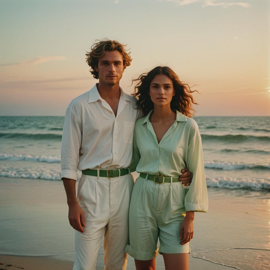Romantic Sunset Beach Portrait in Cinematic Style