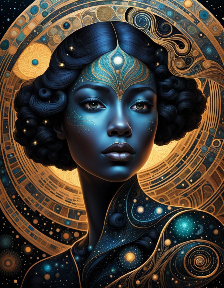 Starlight Portrait with Art Deco Elements