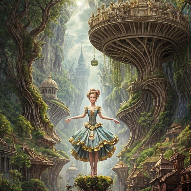 Rococo Alien Metropolis in Vibrant Splendor