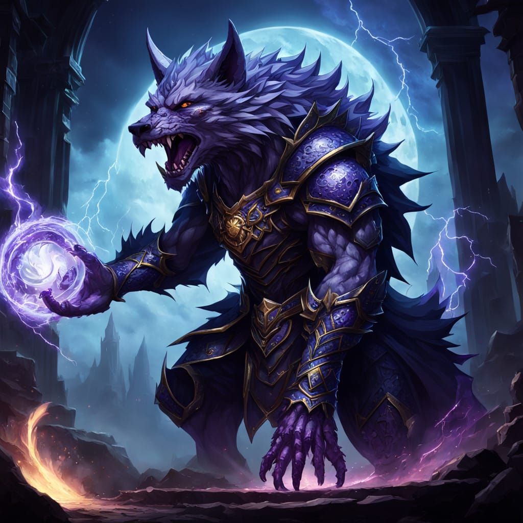 Majestic, Amethyst-Encrusted Cleric Blends Dragon and Werewo...