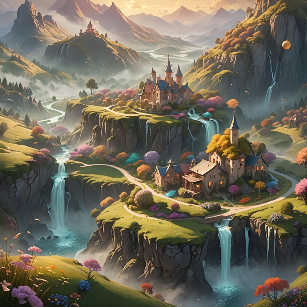 Fork and Pillow Chase in Dreamlike Realm