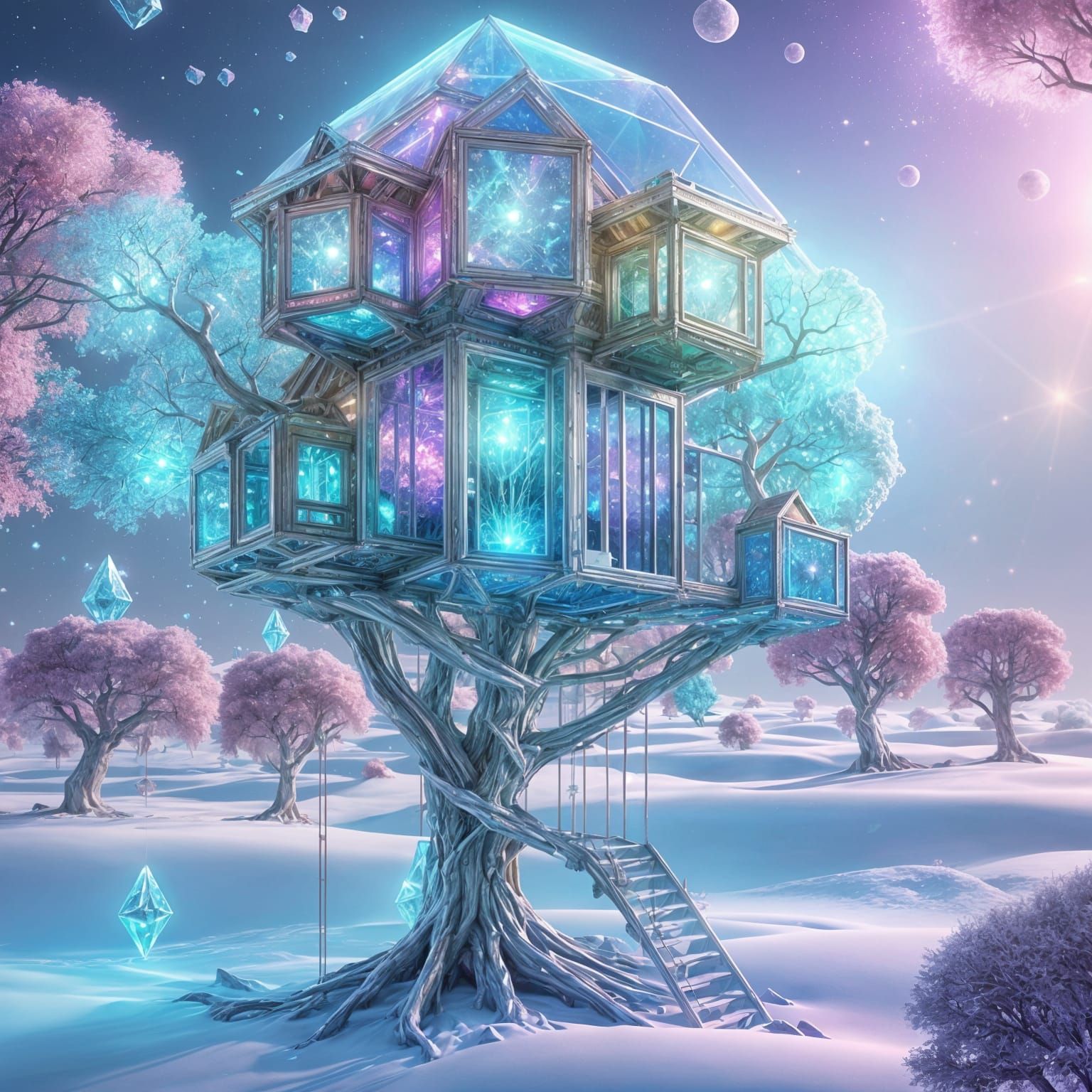 Crystal Alien Tree House in Fractal Design