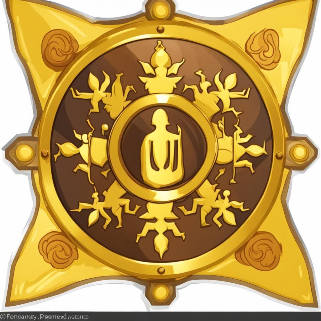 Majapahit Symbol on Golden Steel Shield