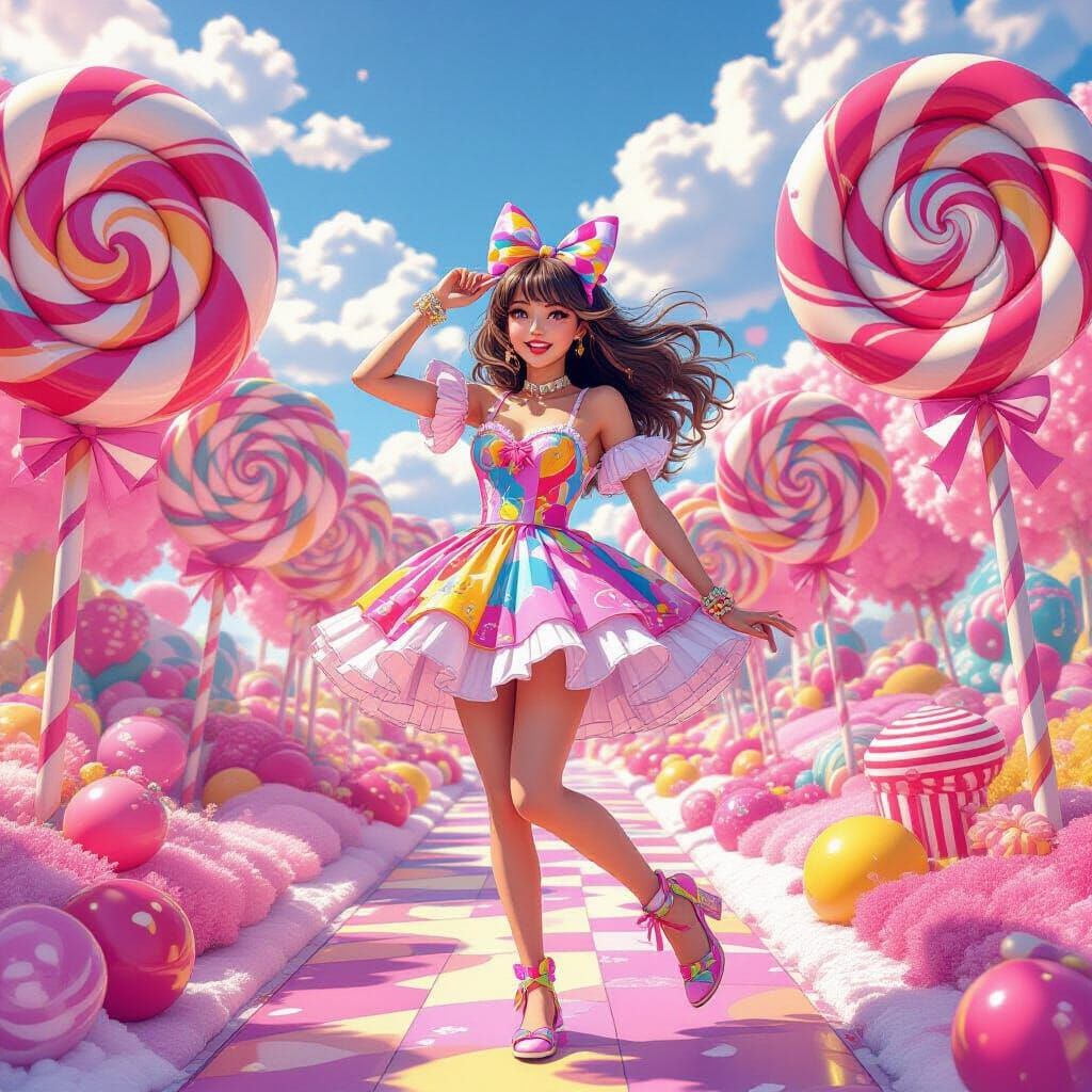 Labubu in Candyland: Hyperrealistic Digital Illustration