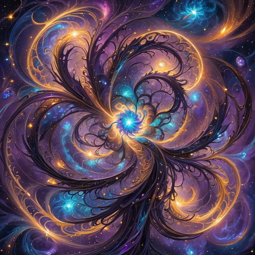 Ethereal Entity Emerges from Cosmic Vortex